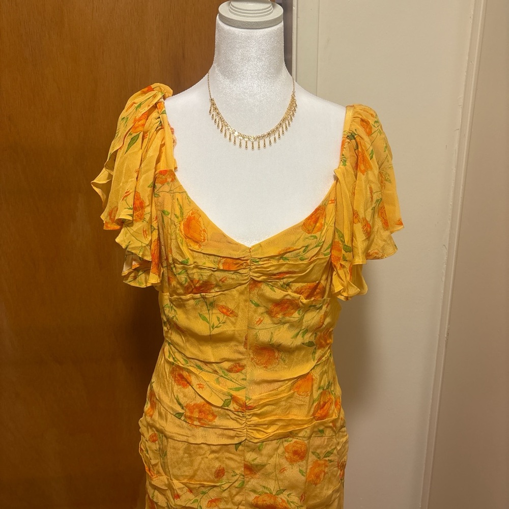 De La Valí Sevilla Apricot Floral Maxi Dress - Picture 2 of 9